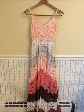 Raga Color Block Striped Maxi Dress